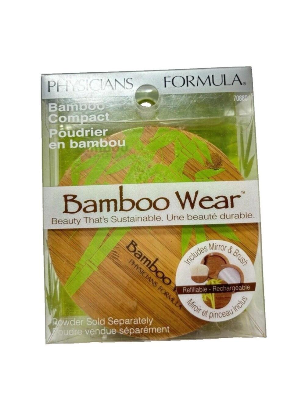 Physicians Formula Bamboo Wear  Bamboo Compact ,Includes Mirror & Brush.